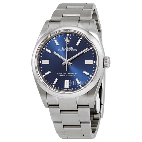 rolex men's oyster perpetual automatic chronometer blue dial watch 126000blso|rolex oyster perpetual watch.